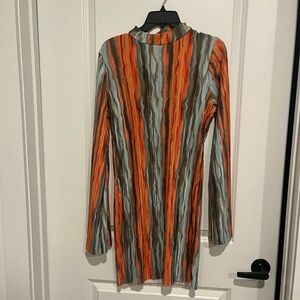 Boohoo Multicolor Pleated Dress